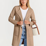 Lang Åben Cardigan med Elegant Pasform