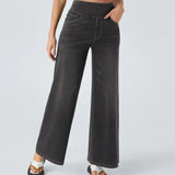 Højtaljede stretch wide-leg jeans – formende og komfortable