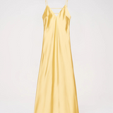 Satin Slip Maxi Kjole med Spaghettistropper