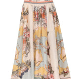 Maxinederdel med Vintageprint og Sommerligt Snit til Kvinder