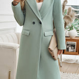 Lang elegant damefrakke – tidløs uldlook frakke til hverdag og fest