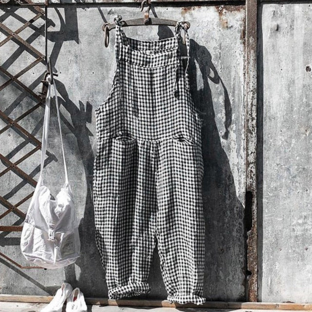 Ternet Dungaree Jumpsuit med Bindestropper og Lommer
