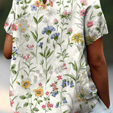 Skjortebluse med blomsterprint og krave – Let og sommerlig stil