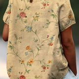 Skjortebluse med blomsterprint og krave – Vintage-inspireret og feminin