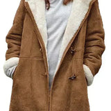 Varm damefrakke med kunstpelsfor – hyggelig vinterjakke i elegant design