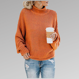 Strikket Rullekrave Sweater med Afslappet Pasform