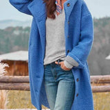 Lang Strikket Cardigan med Hætte – Varm og Casual Elegance