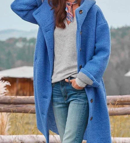 Lang Strikket Cardigan med Hætte – Varm og Casual Elegance