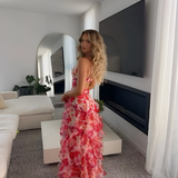 Maxi Kjole med Volanter og Blomsterprint