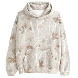 Oversized hoodie med naturprint og blød afslappet pasform
