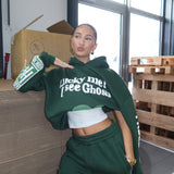 Oversized hoodie med statement print og cozy pasform