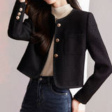 Kort dame blazer i tweed – elegant og moderne jakke