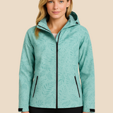 Vandtæt softshell damejakke med hætte og varm fleeceforing