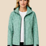 Vandtæt softshell damejakke med hætte og varm fleeceforing