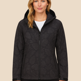 Vandtæt softshell damejakke med hætte og varm fleeceforing