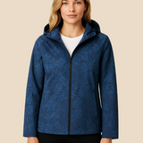 Vandtæt softshell damejakke med hætte og varm fleeceforing