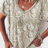 Let Blondebluse med Kort Ærme – Afslappet Feminin Komfort