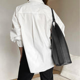 Oversize Skjorte med Klassisk Krave – Minimalistisk Stil