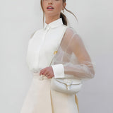 Skjorte med Gennemsigtige Ærmer – Elegant & Moderne Look