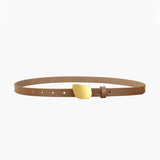 Moderne Smalt Bælte – Organisk Guldspænde & Beige Finish