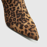 Knæhøje Stiletstøvler med Leopardmønster til Kvinder