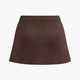 Uld Mini Nederdel med Spænde – Elegant Foldet Design