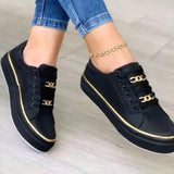 Dame Sneakers med Guld Detaljer – Elegant Hverdagsstil