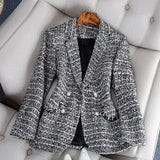 Elegant dame blazer i tweed design