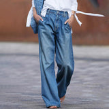 Vide Jeans med Høj Talje og Blødt Fald – Afslappet Denim Stil