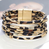 Multilags Leopard Armbånd med Magnetlås og Statement Look