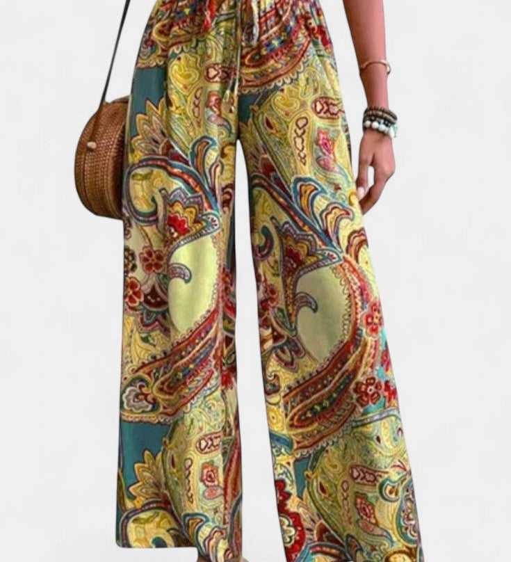 Paisley Bukser med Vide Ben – Let Komfort og Boheme Stil