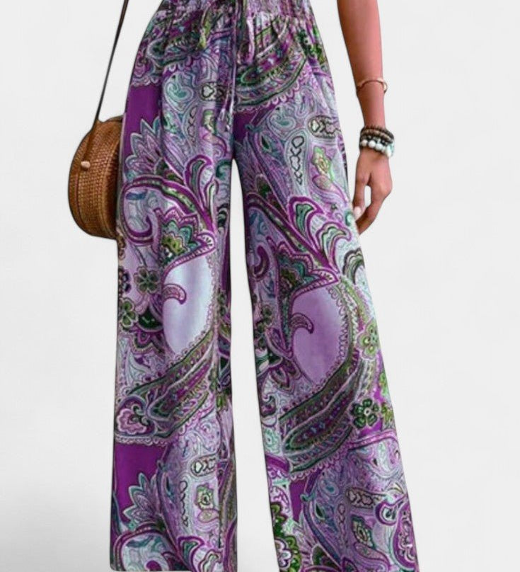 Paisley Bukser med Vide Ben – Let Komfort og Boheme Stil