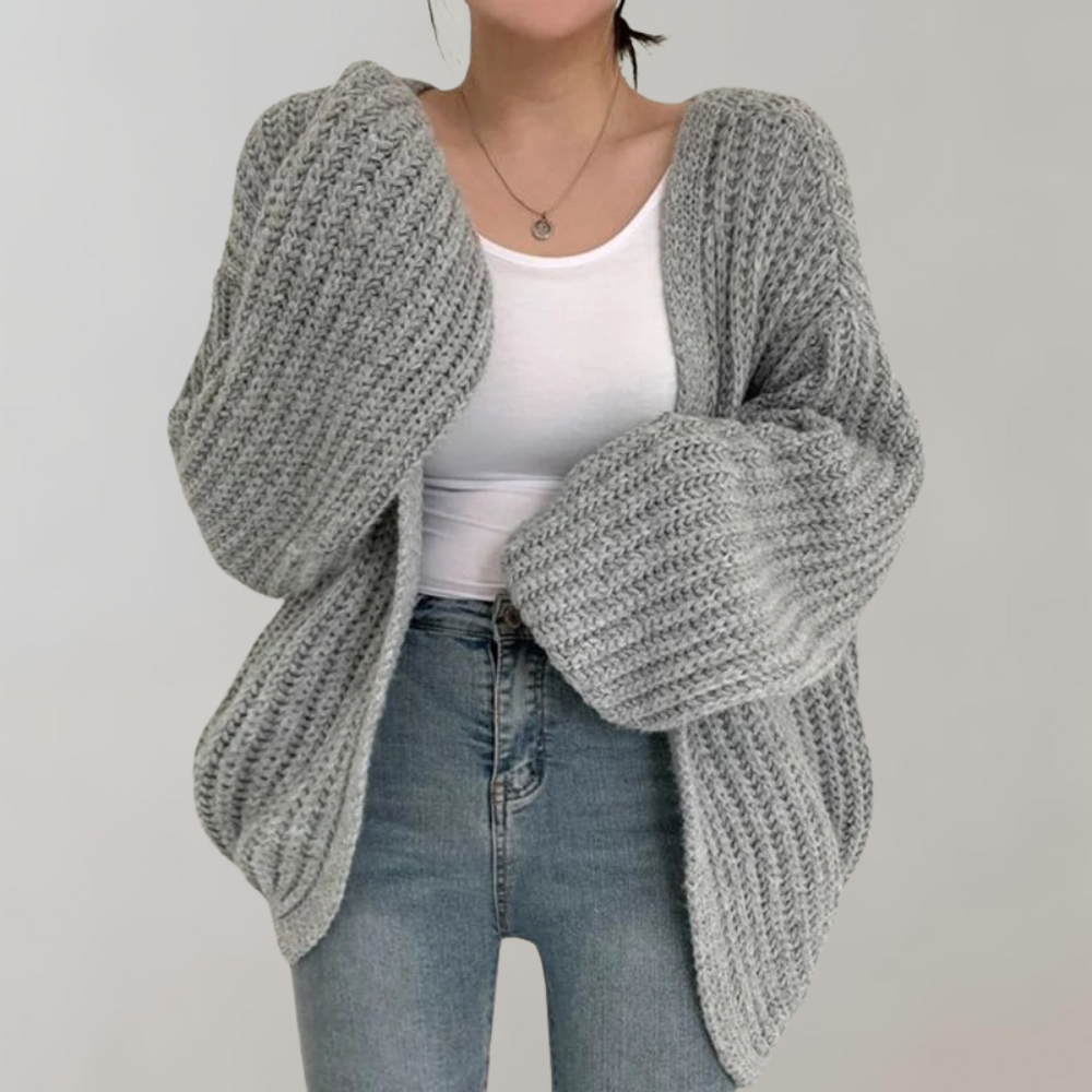 Chunky strik cardigan dame – løs og hyggelig pasform
