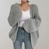 Chunky strik cardigan dame – løs og hyggelig pasform