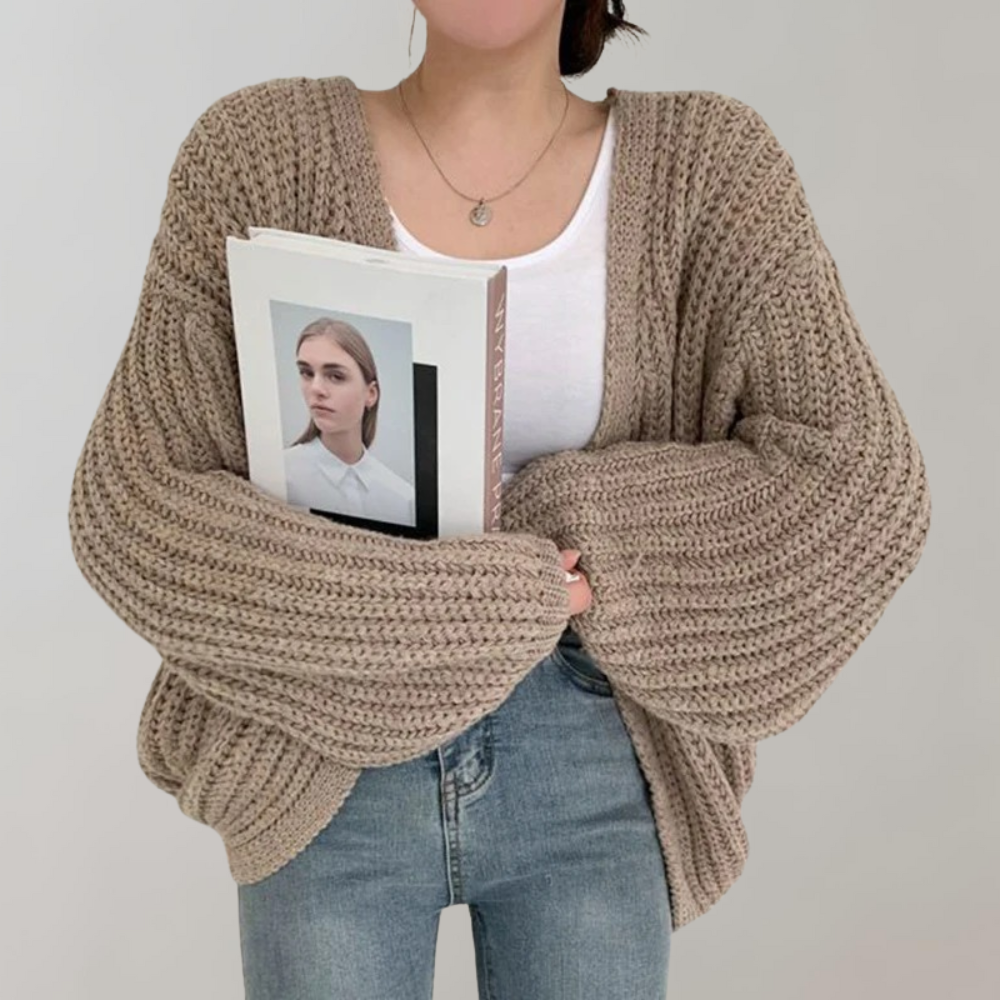 Chunky strik cardigan dame – løs og hyggelig pasform