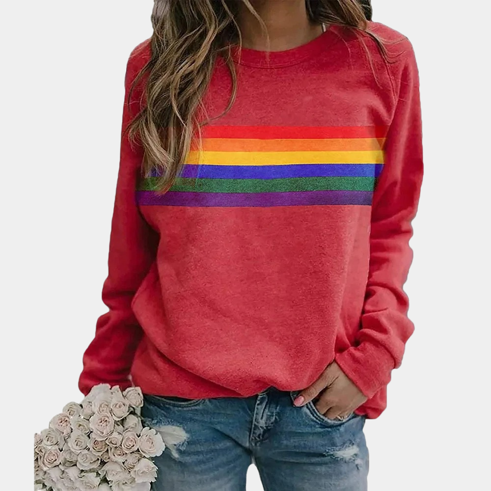 Regnbue Sweater med Afslappet Pasform