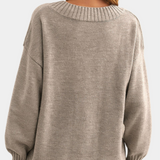 Strikket V-Hals Sweater med Afslappet Pasform