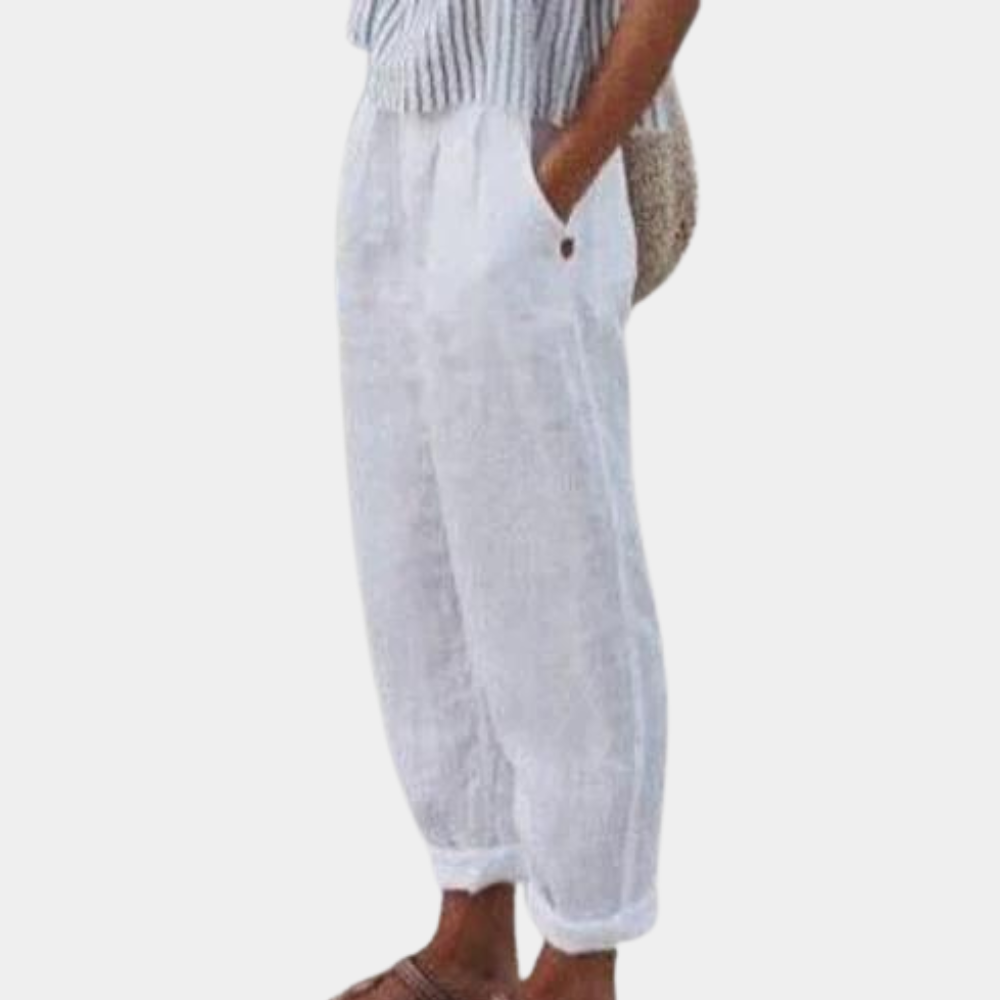 Lette Bukser med Løs Pasform og Elastisk Talje – Naturlig Komfort