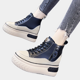 Høje Plateau Sneakers – Tofarvet Streetwear Stil til Kvinder