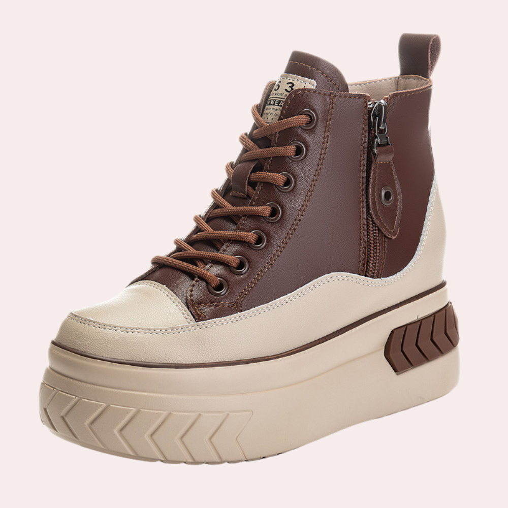 Høje Plateau Sneakers – Tofarvet Streetwear Stil til Kvinder