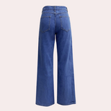 Højtaljede Straight-Leg Jeans i Klassisk Vask