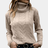 Kabelstrikket Rullekrave Sweater