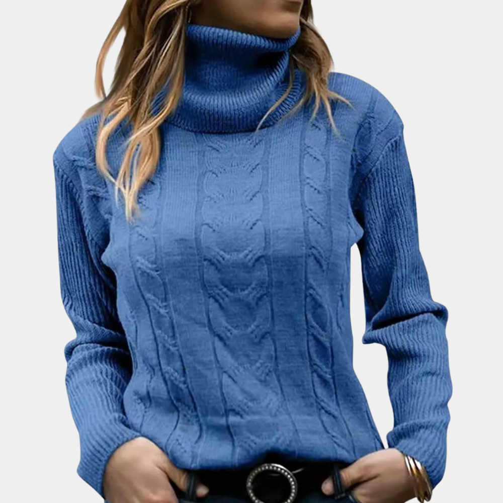 Kabelstrikket Rullekrave Sweater