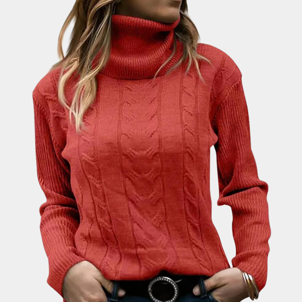 Kabelstrikket Rullekrave Sweater