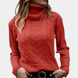Kabelstrikket Rullekrave Sweater