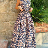 Leopard sæt med top og maxinederdel – Elegant og vild stil