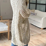 Cardigan Femme Oversize en Grosse Maille avec Poches et Col V