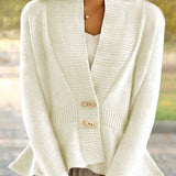 Elegant Peplum-Cardigan med Flæsedetaljer