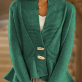 Elegant Peplum-Cardigan med Flæsedetaljer