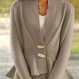 Elegant Peplum-Cardigan med Flæsedetaljer